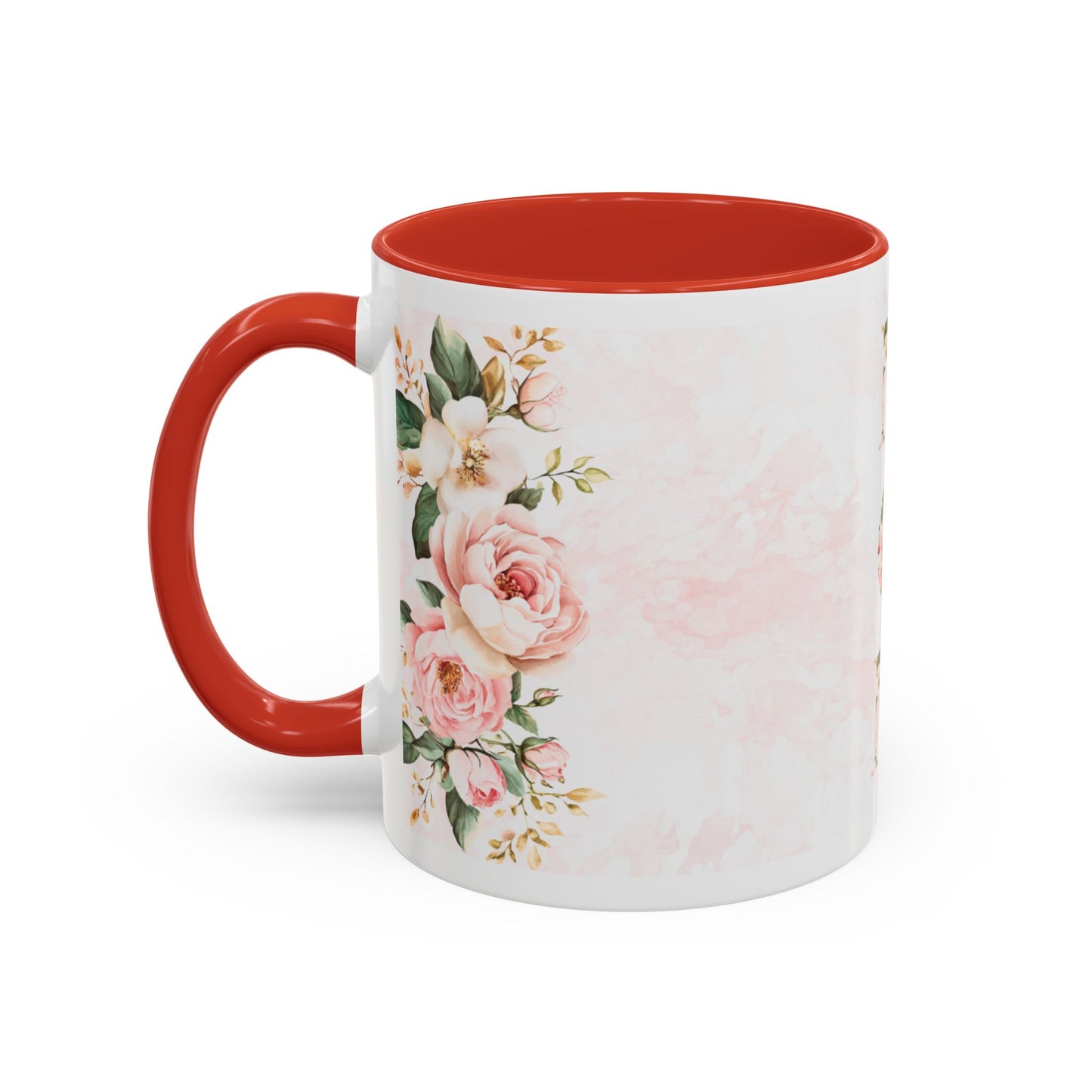 Mom Floral Accent Coffee Mug — Pink Roses Mother's Day Gift (11/15oz)
