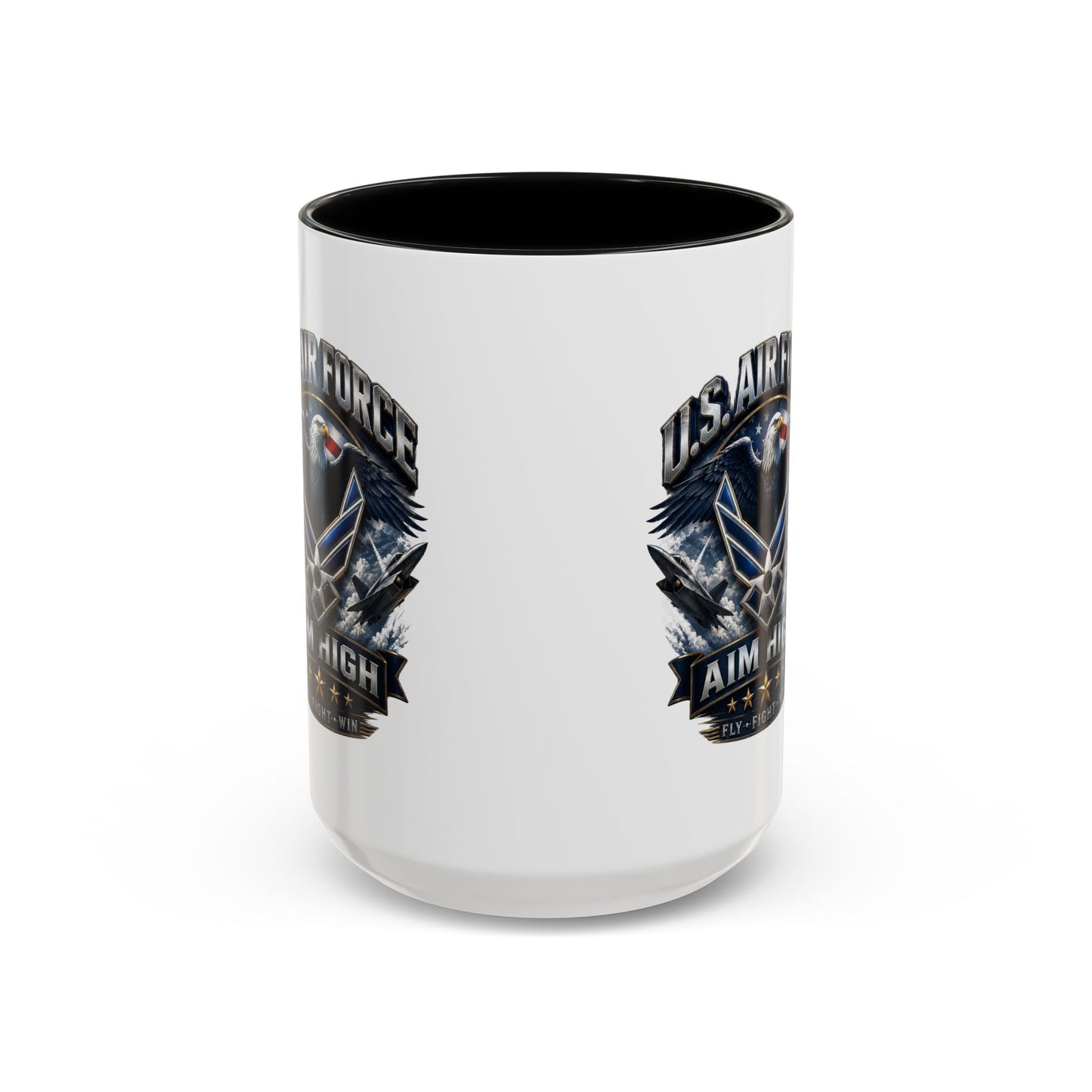 U.S. Air Force Accent Coffee Mug — Aim High Eagle Design (11/15 oz)