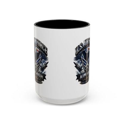 U.S. Air Force Accent Coffee Mug — Aim High Eagle Design (11/15 oz)