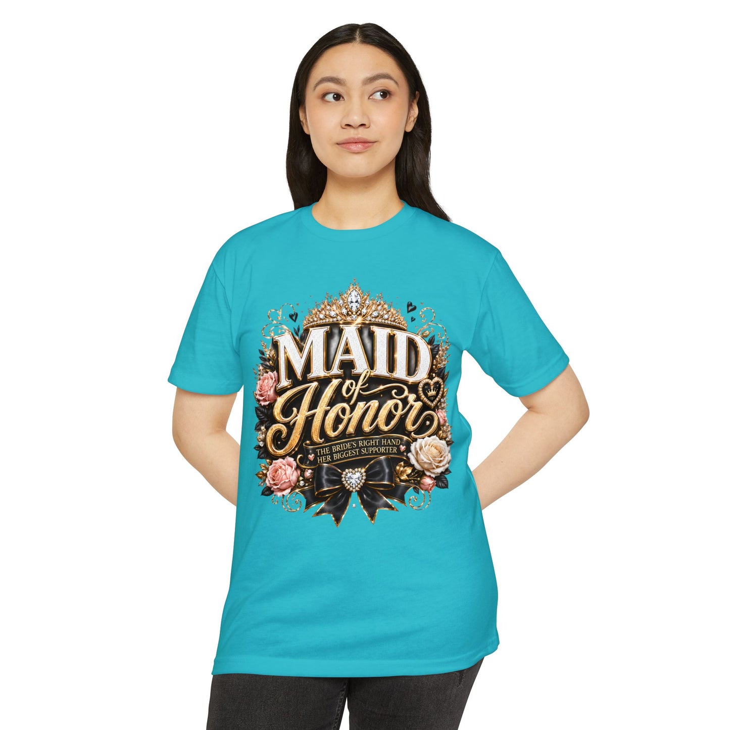 Maid of Honor T-Shirt — Floral Bridal Party Tee