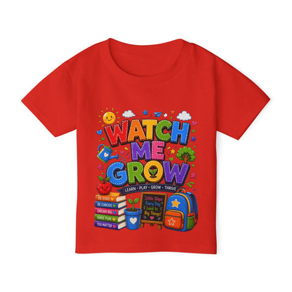 Toddler T-Shirt — "Watch Me Grow" Back-to-School Graphic Tee