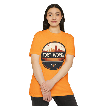 Fort Worth Skyline T-Shirt — Vintage Texas City Circle Design