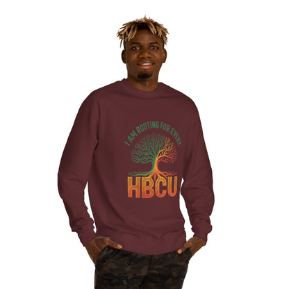 HBCU Pride Crewneck Sweatshirt — "I Am Rooting For Every HBCU" Tree Design