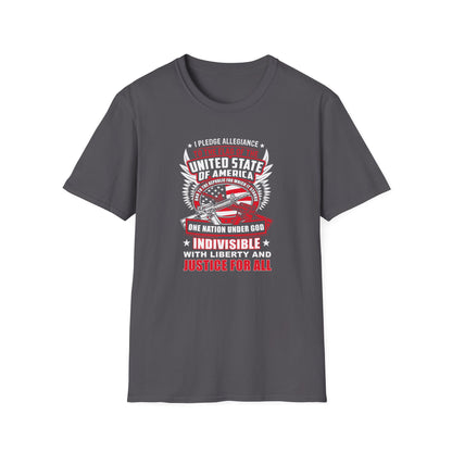 I Pledge Allegiance To the Flag of the of America The Reporlic for Which It Stands One Nation Under God Indivisible  With Liberty and Justice for All T-Shirt