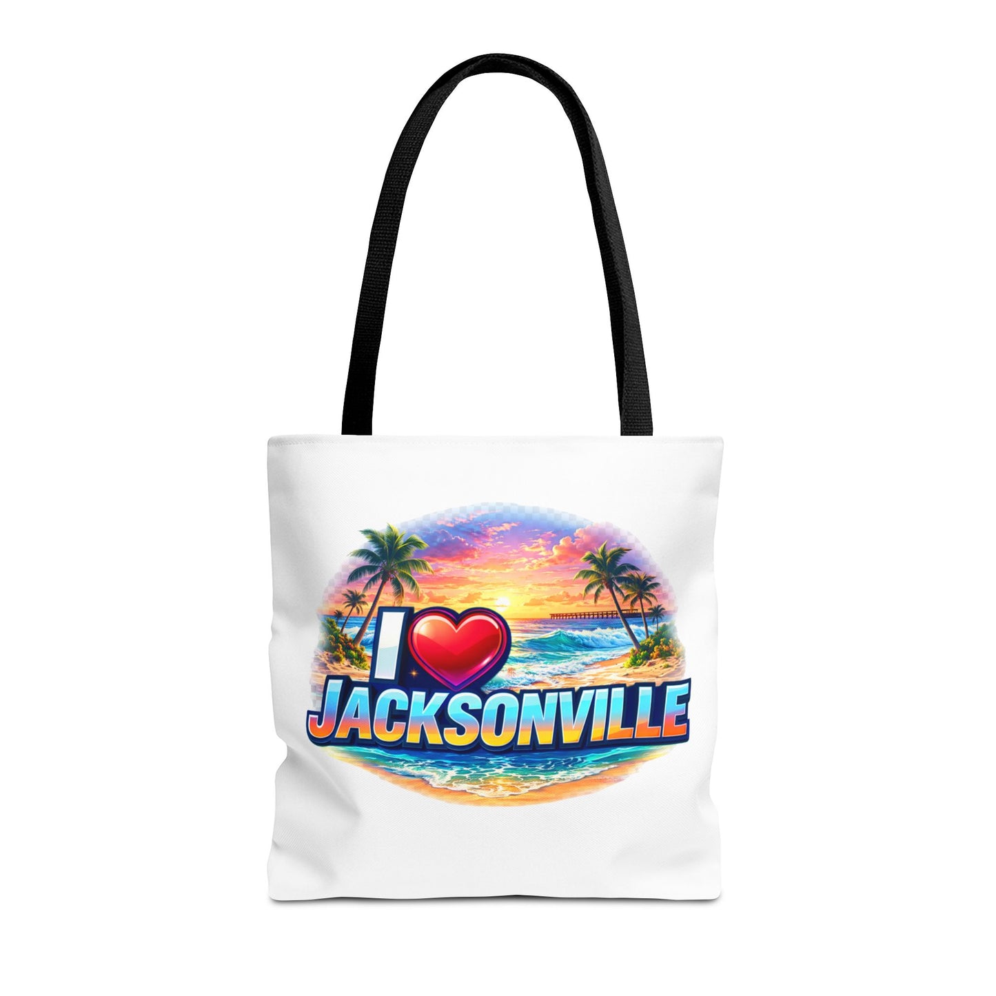Jacksonville Beach Tote Bag – I  Jacksonville Sunset Graphic