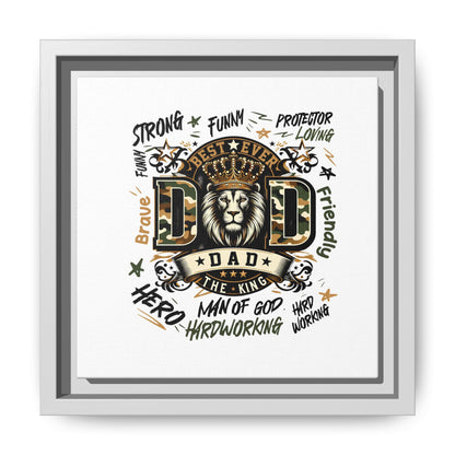 Framed Matte Canvas 'Best Ever DAD' Wall Art – Lion King Design, Father’s Day Gift