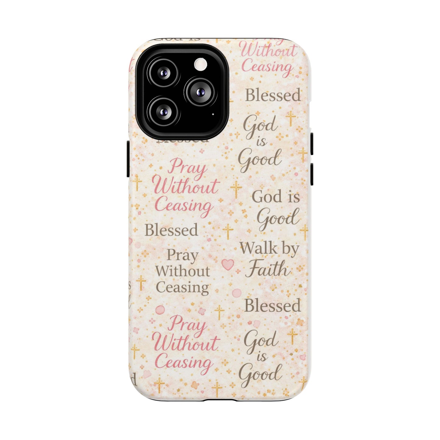 Christian Faith Magnetic Phone Case — "Pray Without Ceasing" Patterned Tough Case