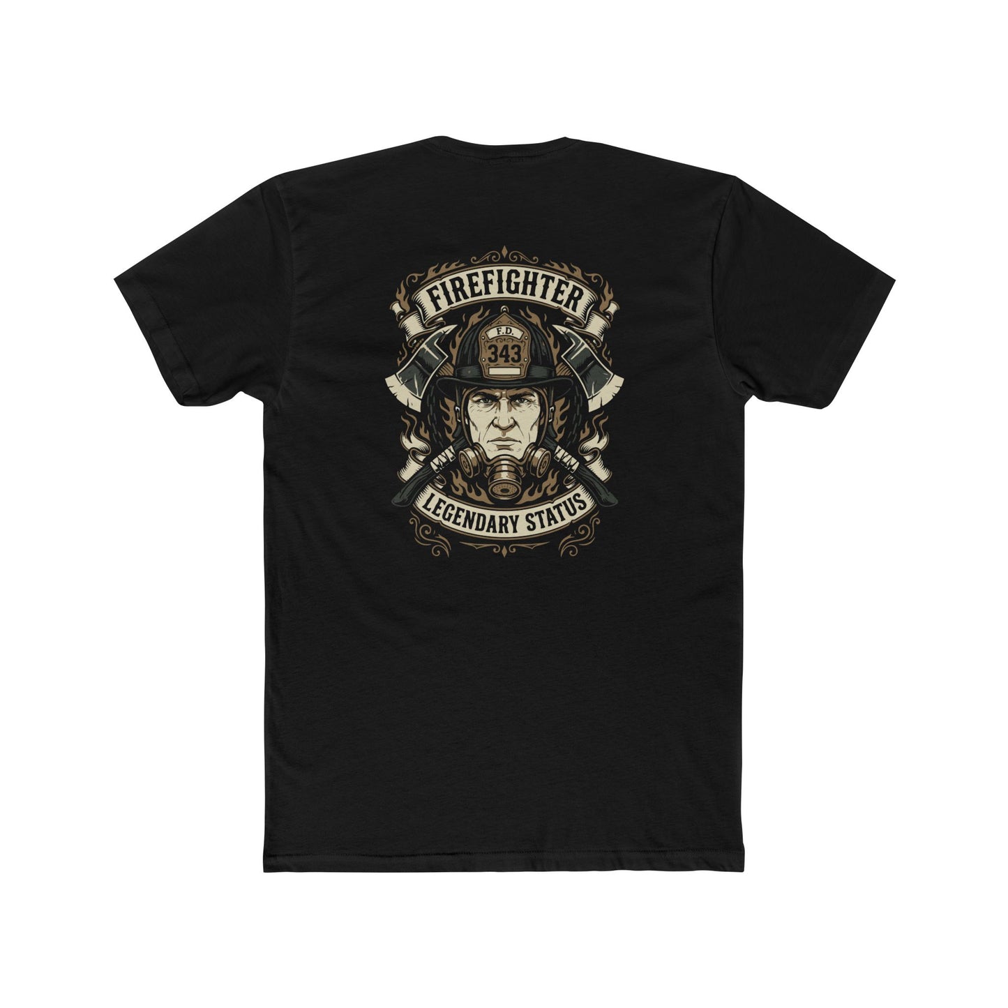 Firefighter Legendary Status T-Shirt — Vintage Fireman Helmet Graphic