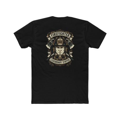 Firefighter Legendary Status T-Shirt — Vintage Fireman Helmet Graphic