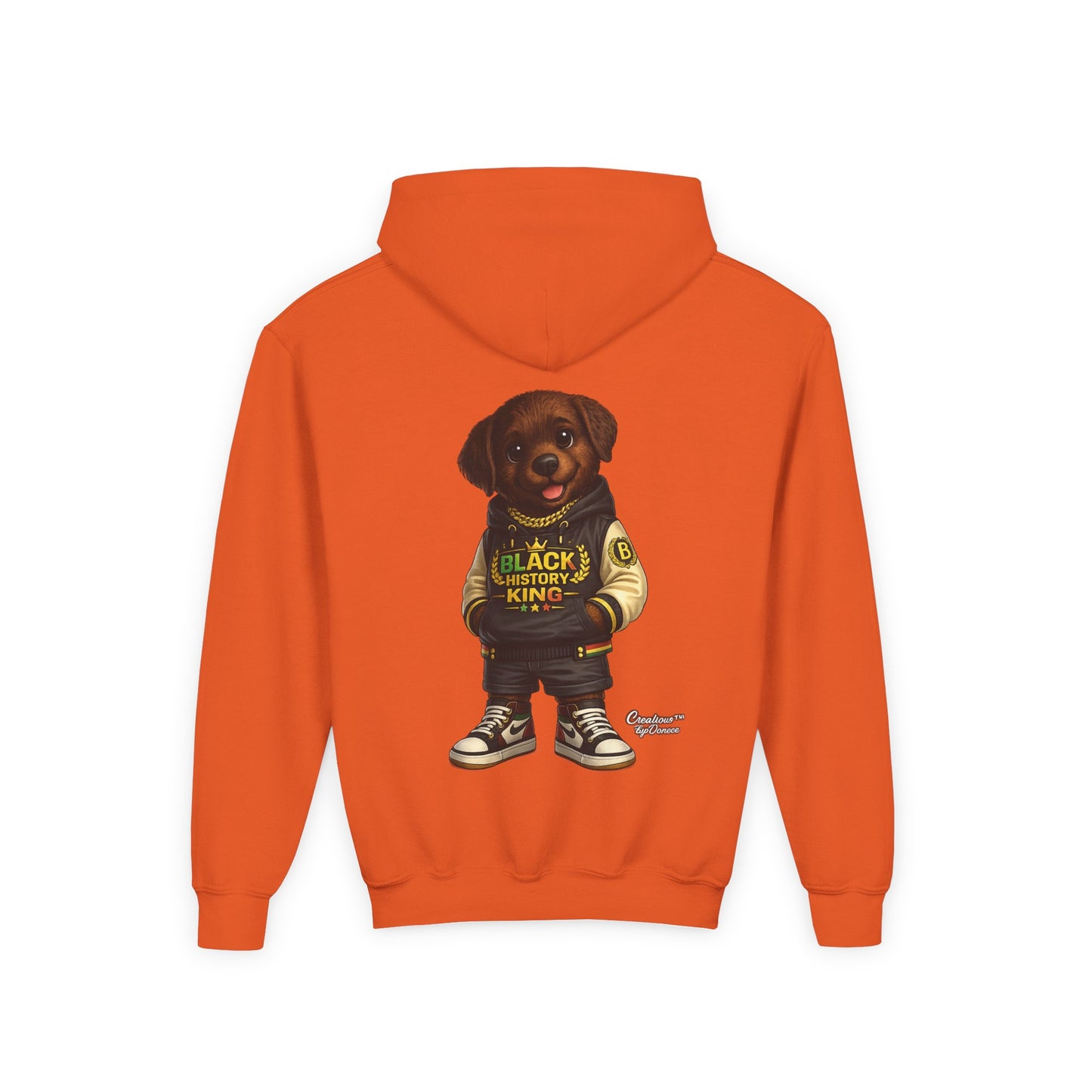 Youth Hoodie — 'Black History Kid' Puppy Graphic Sweatshirt