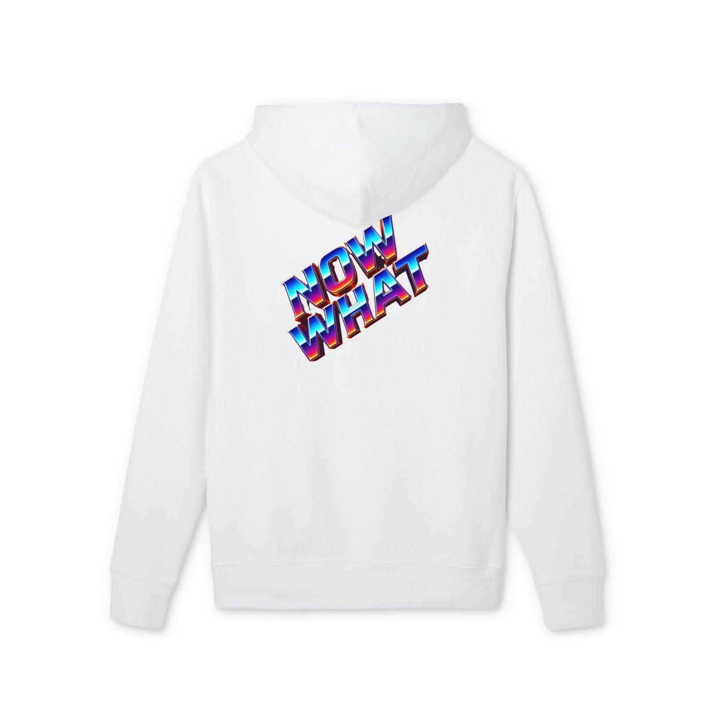 Now What Hoodie — Retro 3D Text Graphic Pullover