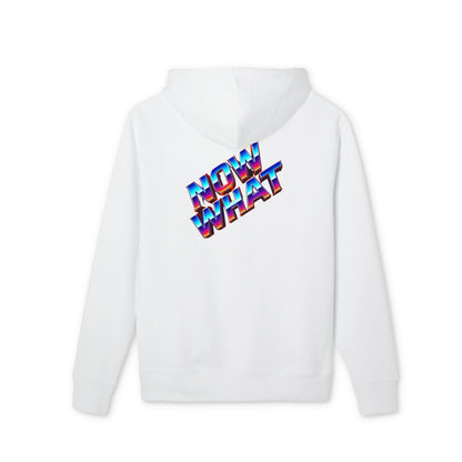 Now What Hoodie — Retro 3D Text Graphic Pullover