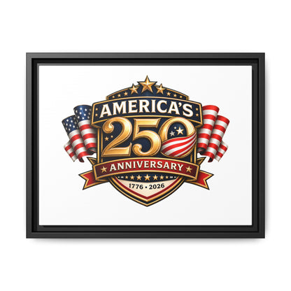 America's 250th Anniversary Framed Matte Canvas - 1776–2026 Patriotic Wall Art
