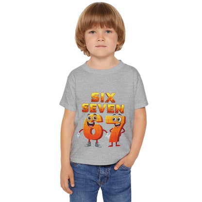Six Seven 67 Toddler T-Shirt — Cute Number Cartoon Tee for Kids