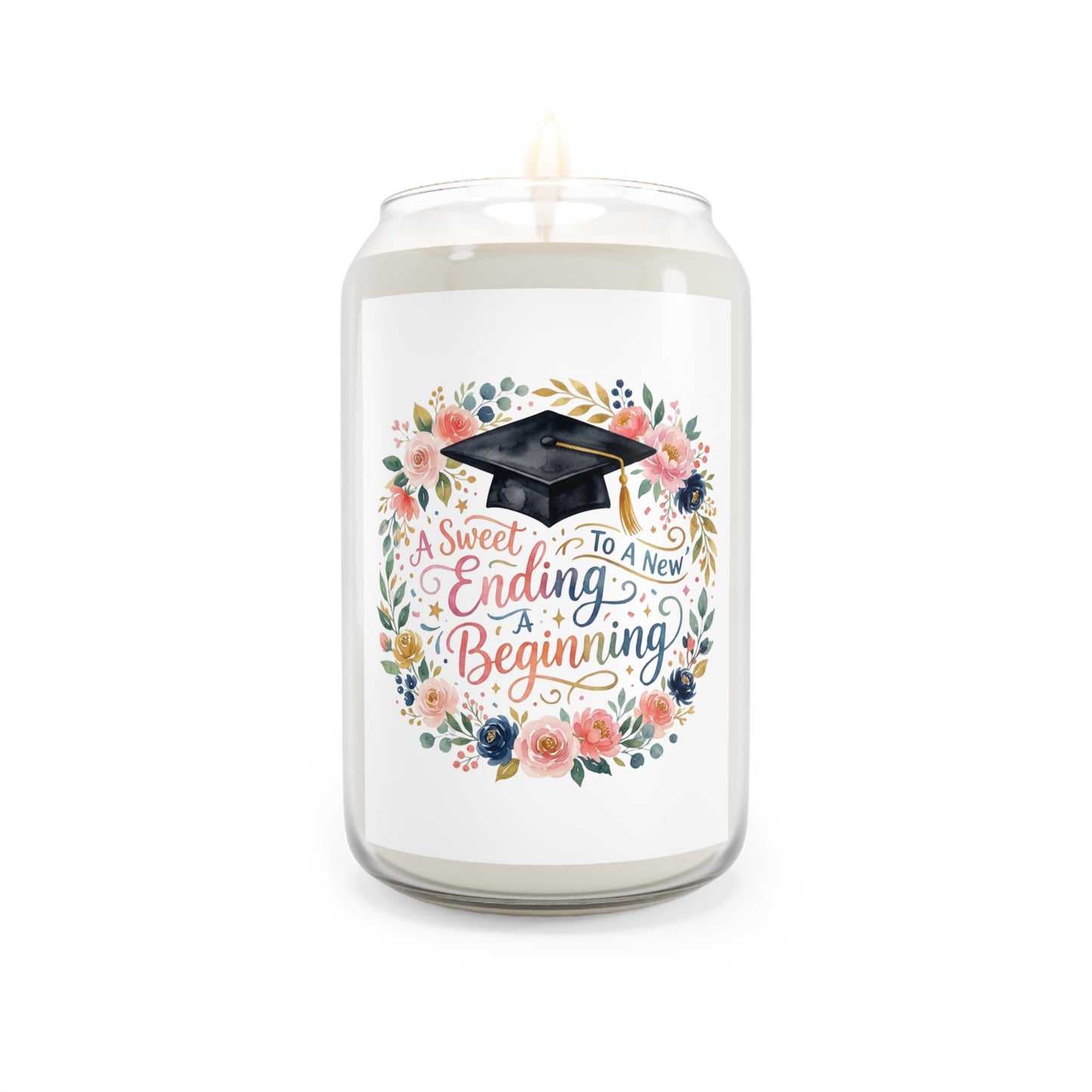 Graduation Soy Candle — "A Sweet Ending to a New Beginning" Scented 13.75oz