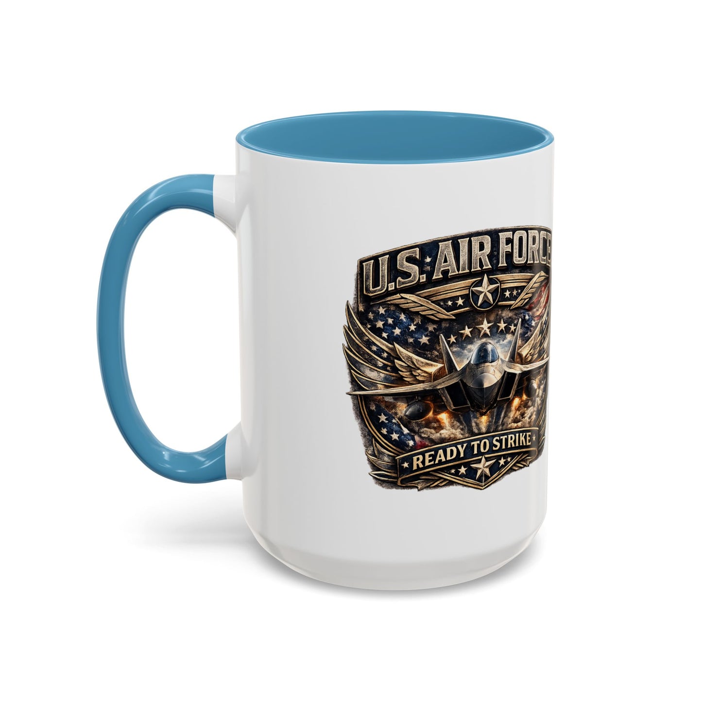 U.S. Air Force Accent Coffee Mug — "Ready to Strike" Military Aviation Gift