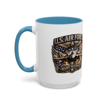 U.S. Air Force Accent Coffee Mug — "Ready to Strike" Military Aviation Gift