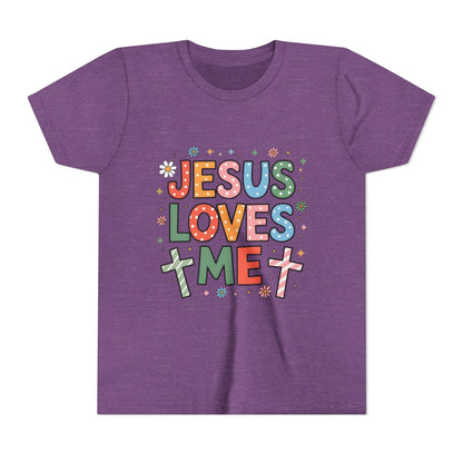 Youth Tee — "Jesus Loves Me" Colorful Christian Kids T-Shirt