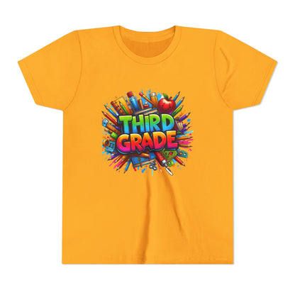 Third Grade Kids' T-Shirt – Colorful School Supplies Back-to-School Tee