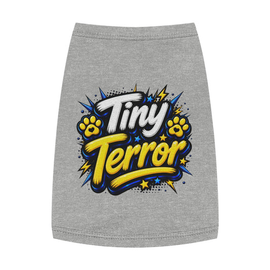 Tiny Terror Pet Tank Top — Cute Paw Print Graphic Dog Shirt