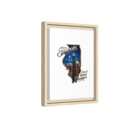 Illinois City of Broad Shoulders Matte Canvas Framed Wall Art