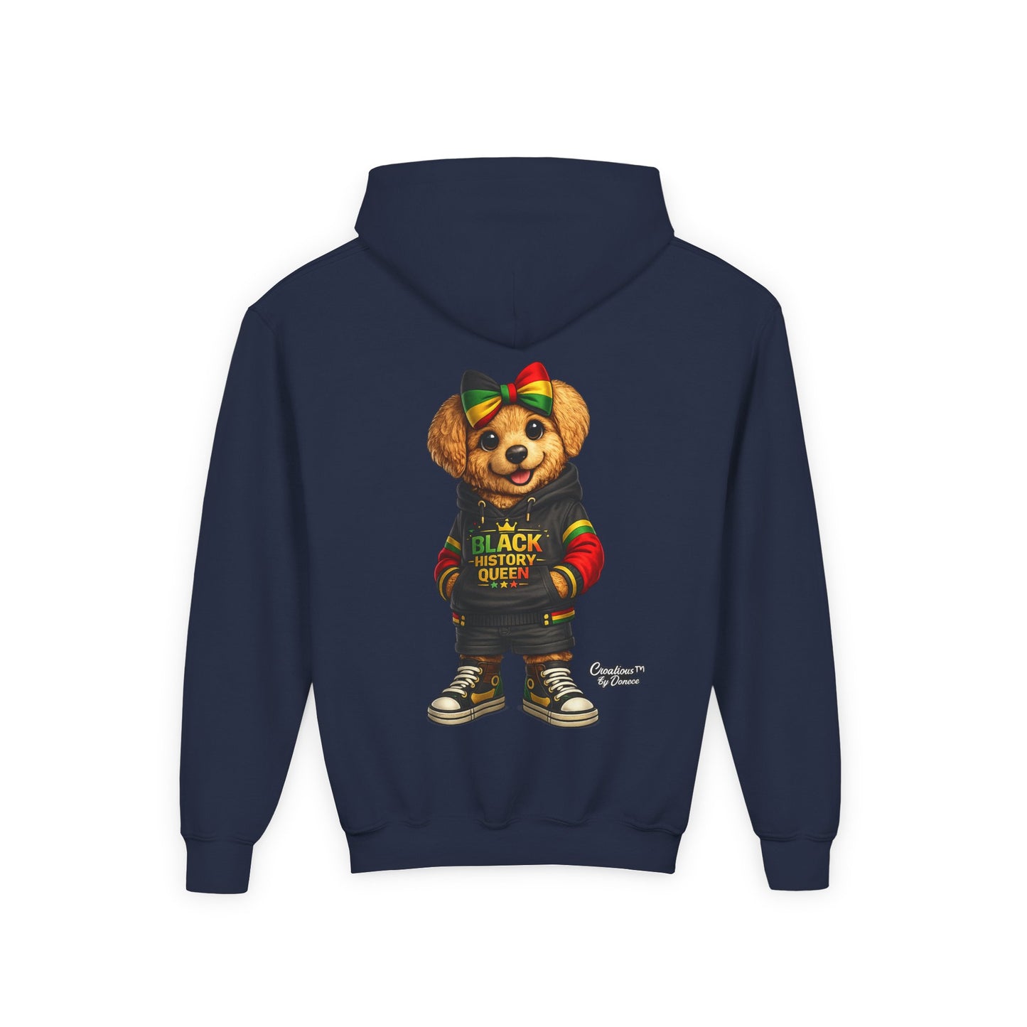 Youth Hoodie — Rasta Bear "Black History Greatness" Kids Pullover