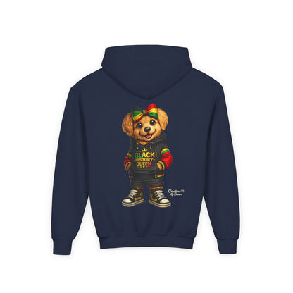 Youth Hoodie — Rasta Bear "Black History Greatness" Kids Pullover