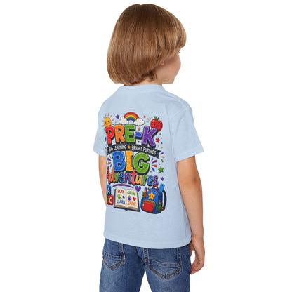 Pre-K Big Adventures Toddler T-Shirt — Bright Back-to-School Preschool Shirt