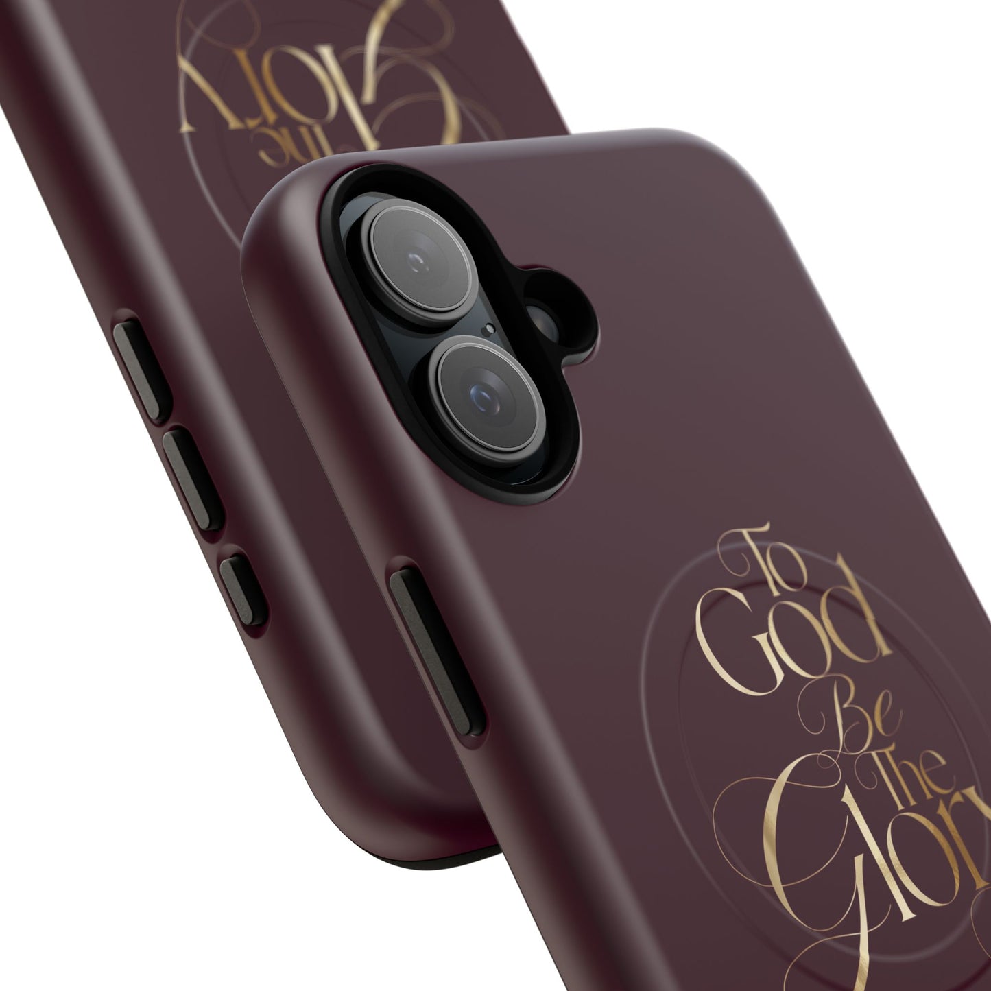 "To God Be The Glory" Tough Magnetic Phone Case — Burgundy Christian iPhone Cover