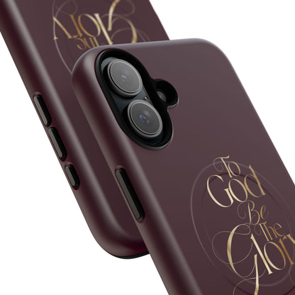 "To God Be The Glory" Tough Magnetic Phone Case — Burgundy Christian iPhone Cover