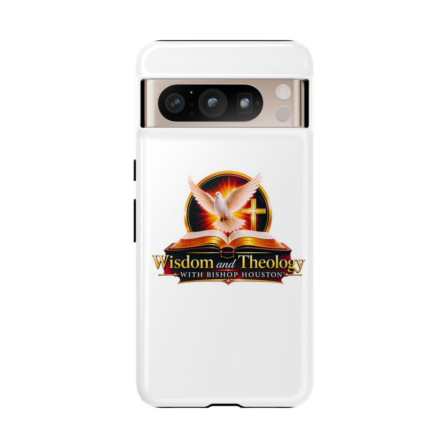 Wisdom and Theology Phone Case — Christian Dove & Cross Protective Tough Case