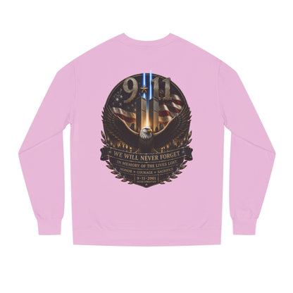 9/11 Memorial Sweatshirt — We Will Never Forget Tribute Crewneck