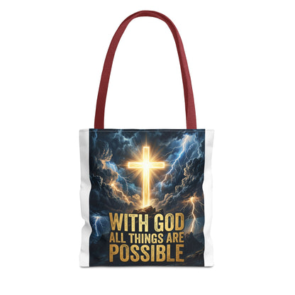 "With God All Things Are Possible" Tote Bag