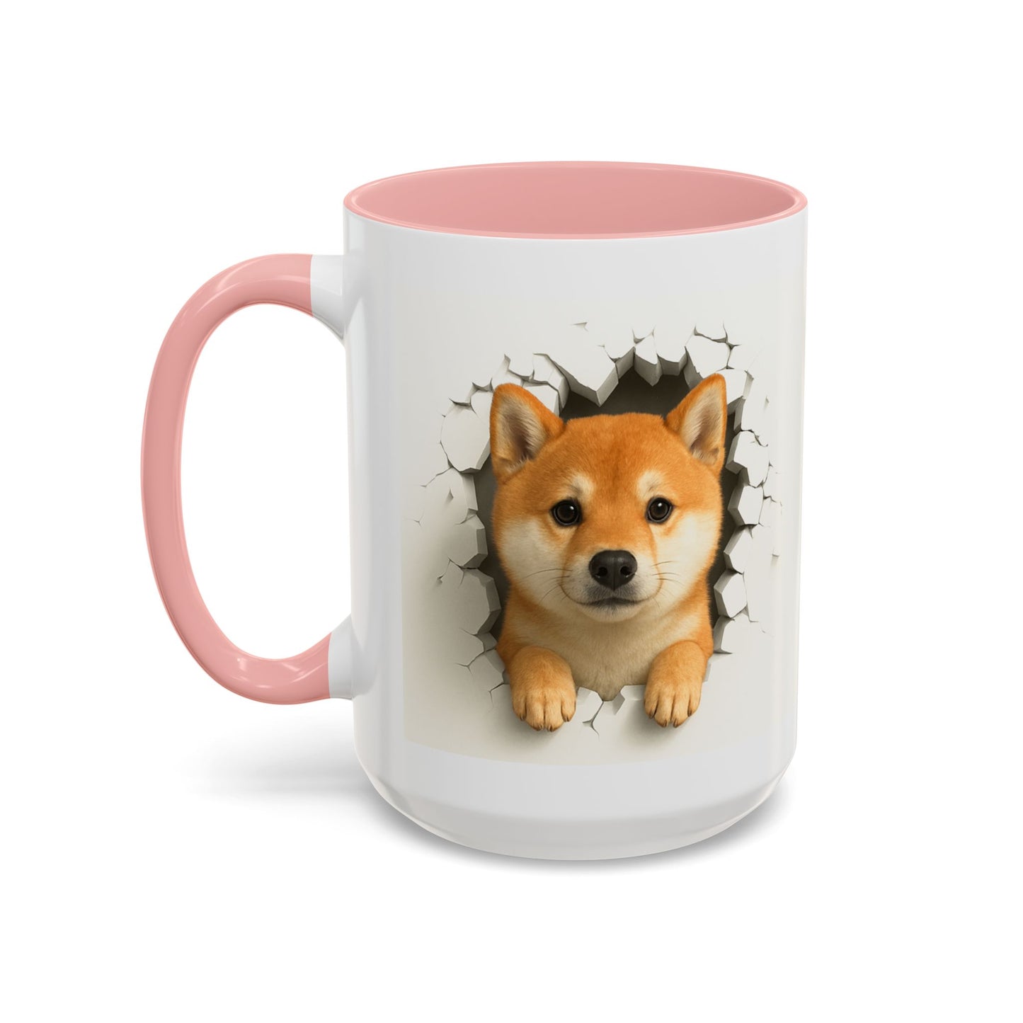 Shiba Inu Peeking Accent Coffee Mug – Cute Dog Lover Gift (11oz, 15oz)