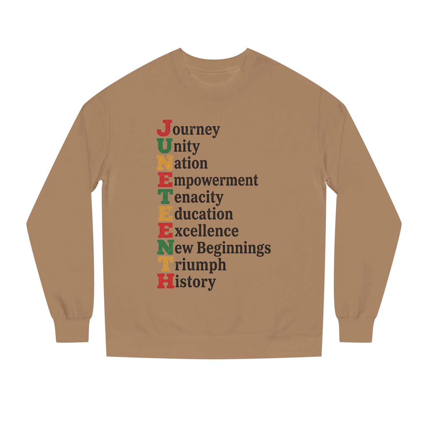 Juneteenth Acrostic Sweatshirt — Journey Unity Nation Empowerment Tee