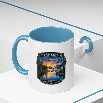 Minnesota Lake Sunset Coffee Mug — 'Land of 10,000 Lakes' Accent Mug