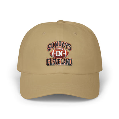 Sundays in Cleveland Football Dad Cap — Vintage Sports Embroidered Hat