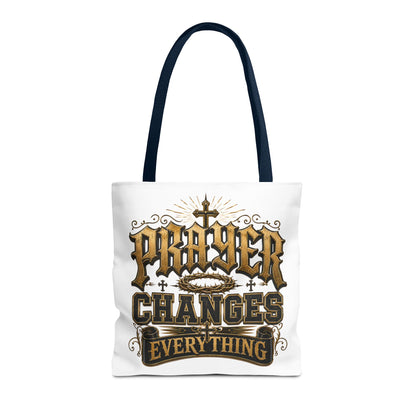 Prayer Changes Everything Tote Bag - Inspirational Christian Canvas Tote