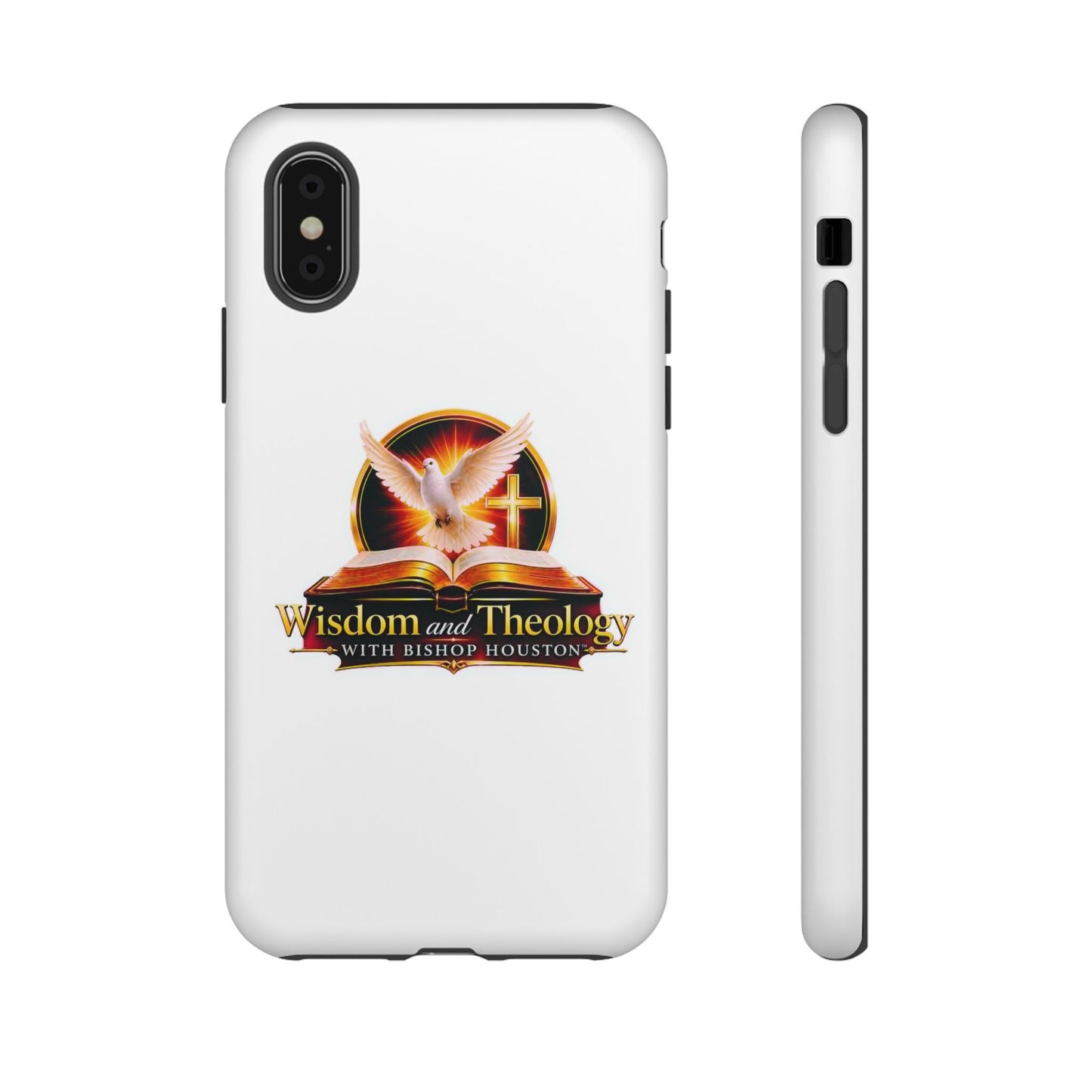 Wisdom and Theology Phone Case — Christian Dove & Cross Protective Tough Case