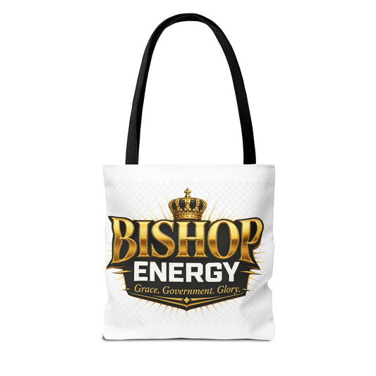 Bishop Energy Tote Bag — Gold Crown Logo Tote for Church Leaders & Faith Events