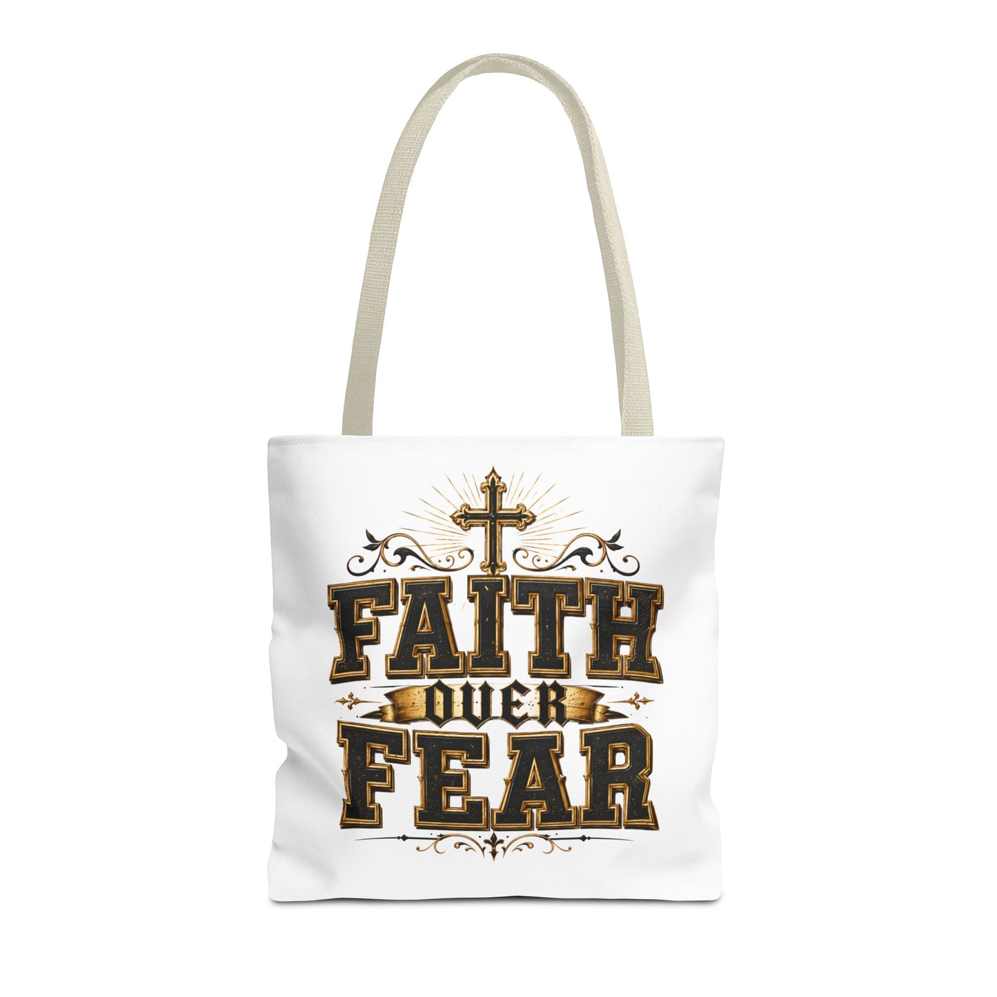 Faith Over Fear Tote Bag — Inspirational Christian Canvas Tote