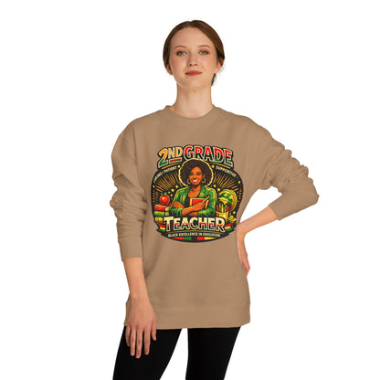 2nd Grade Teacher Sweatshirt — Proud Black Educator Crewneck