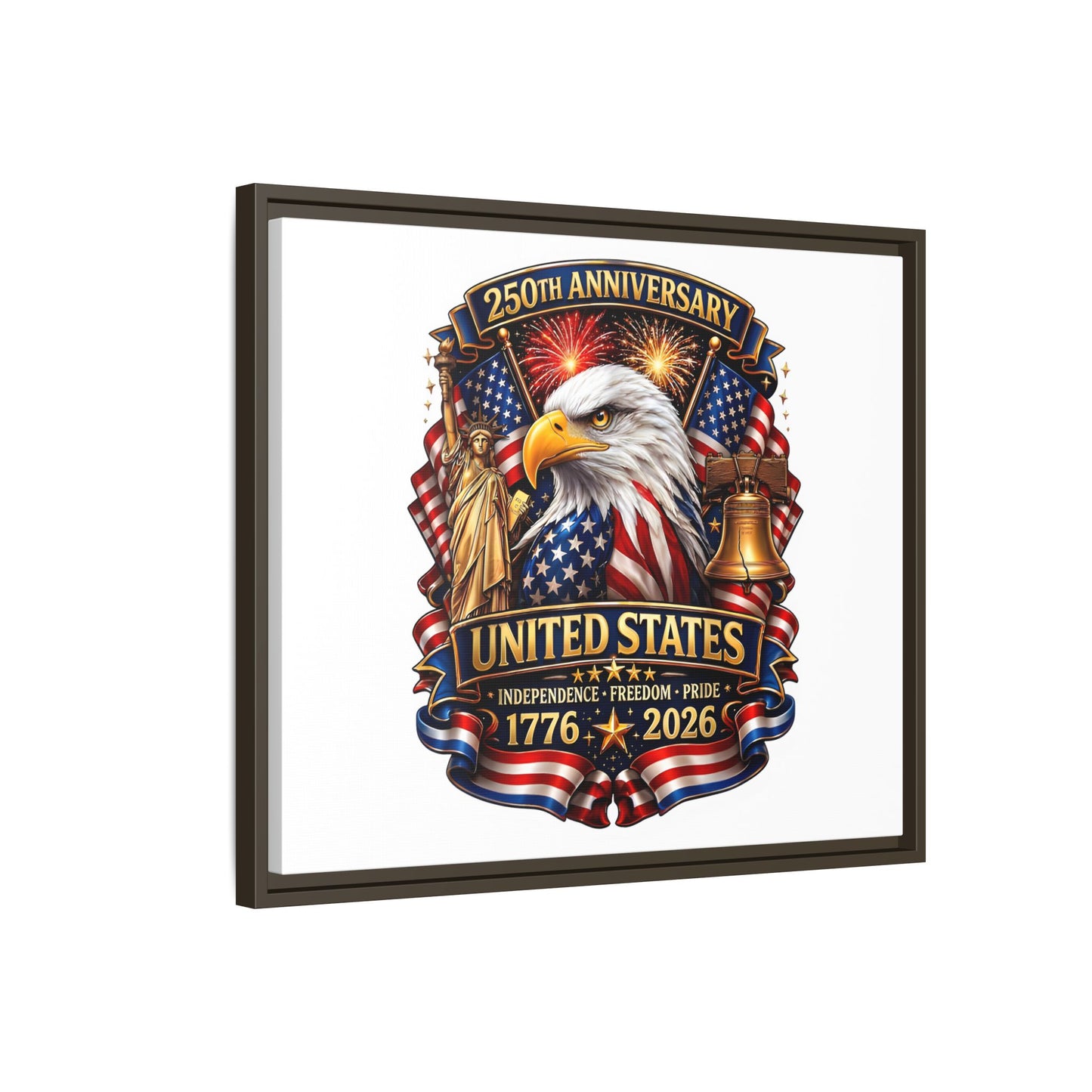 250th Anniversary United States Framed Canvas - Patriotic Eagle 1776–2026