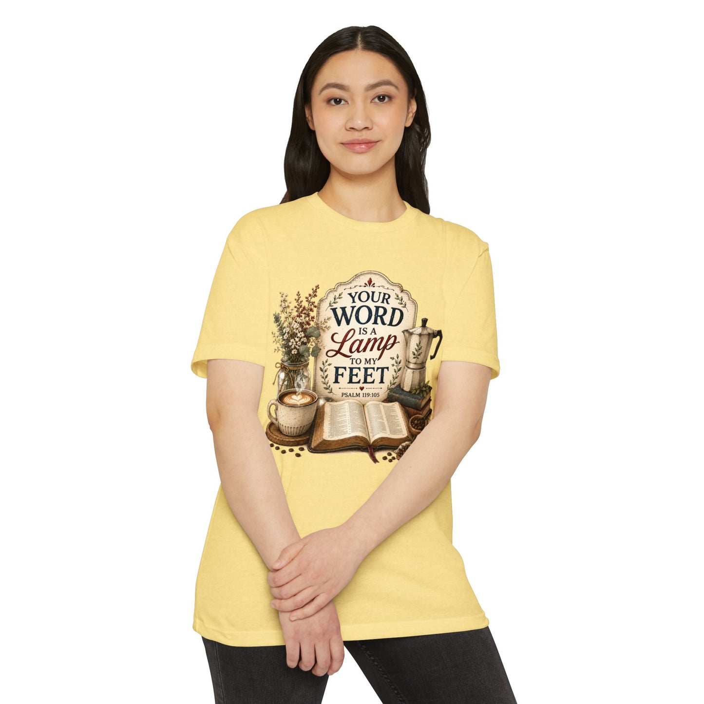 Bible Verse T-Shirt — "Your Word Is a Lamp to My Feet" Inspirational Christian Tee