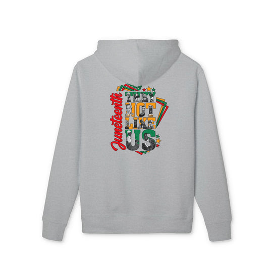Julietots 'Not Like Us' Graphic Hoodie — Retro Badge Design