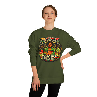 2nd Grade Teacher Sweatshirt — Proud Black Educator Crewneck