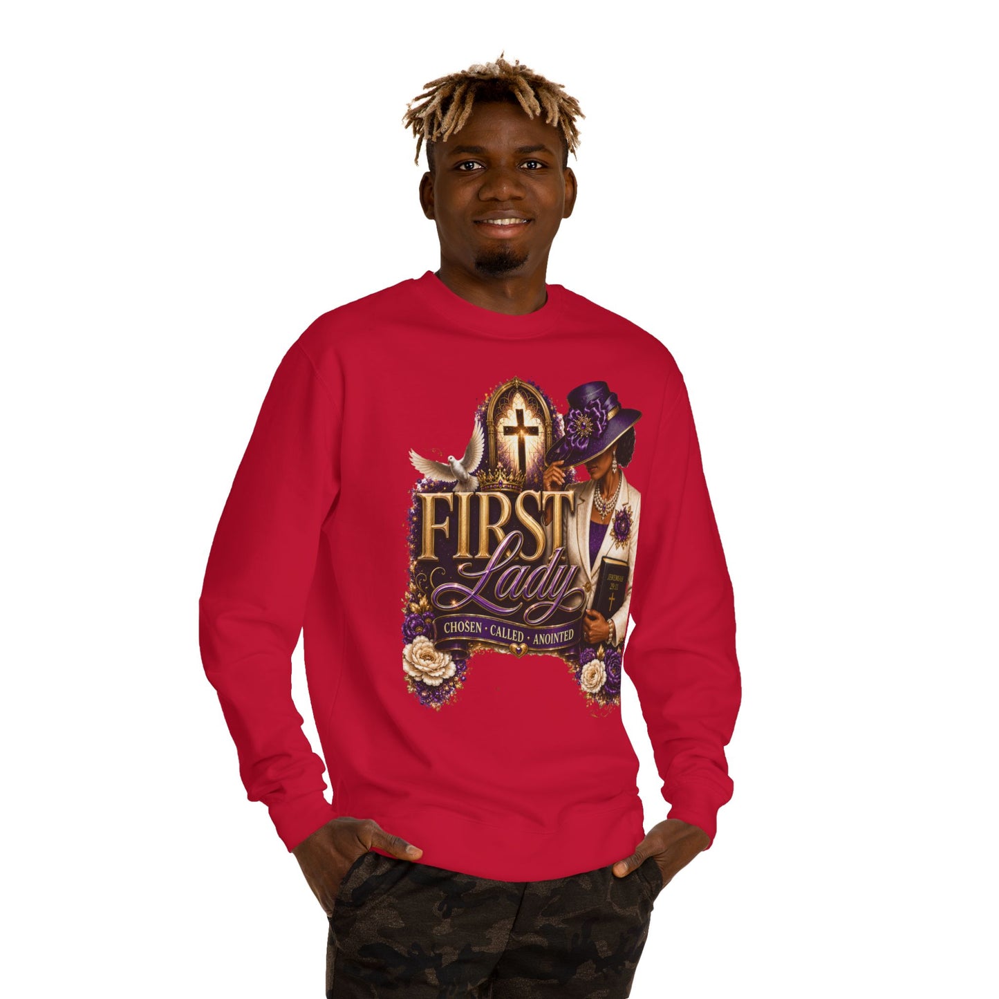 First Lady Church Sweatshirt – Christian Women’s Faith Graphic Crewneck