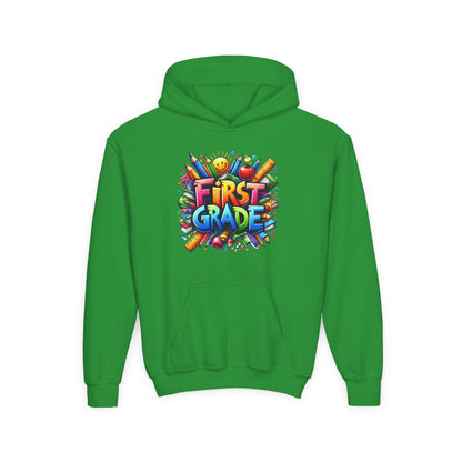 First Grade Kids Hoodie – Colorful Back-to-School Sweatshirt