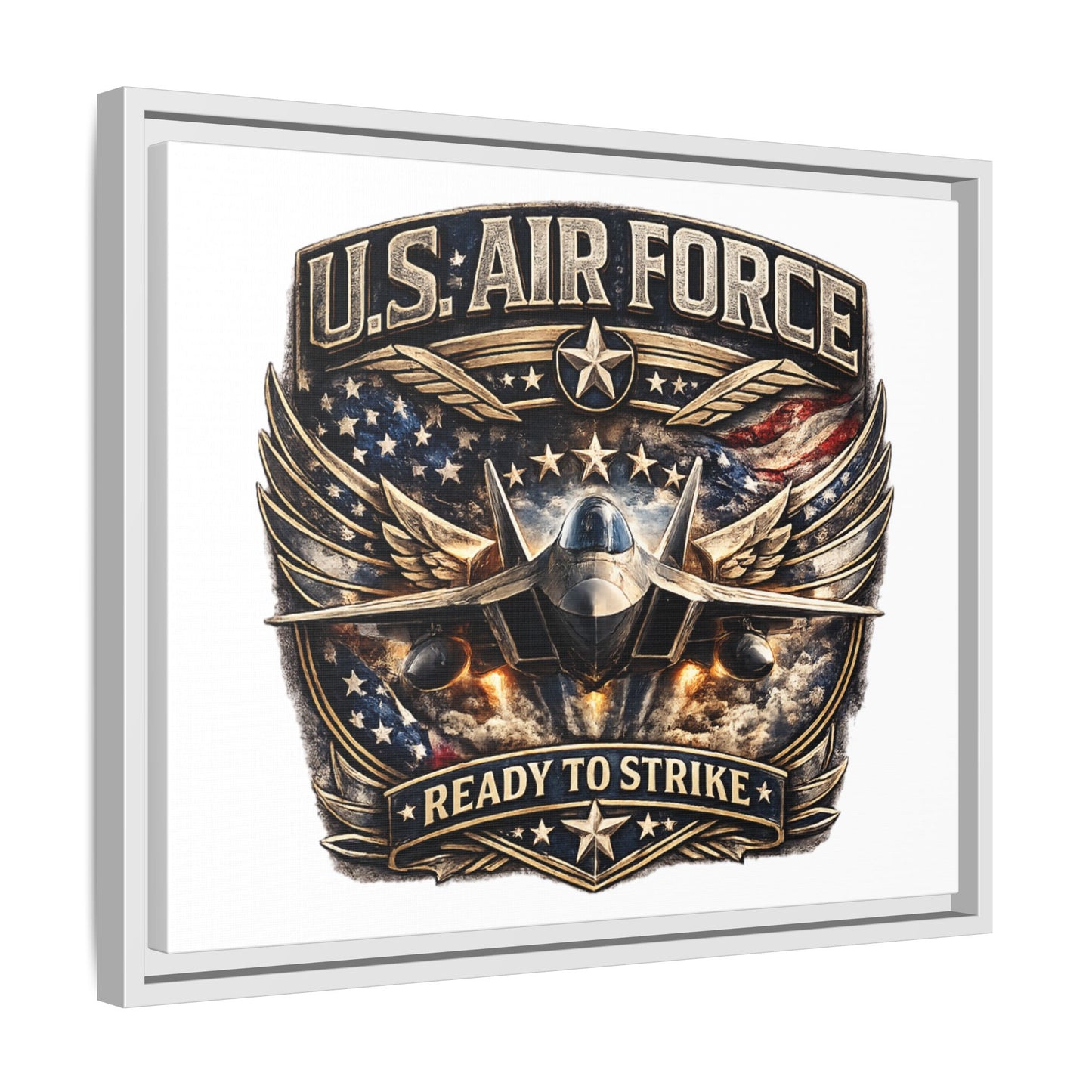 U.S. Air Force Framed Canvas Print – "Ready to Strike" Military Wall Art