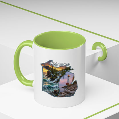 Michigan Lighthouse Coffee Mug — Scenic Great Lakes Accent Mug (11/15oz)
